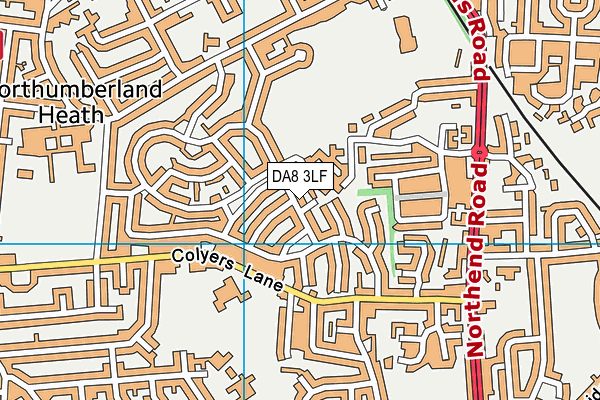 DA8 3LF map - OS VectorMap District (Ordnance Survey)