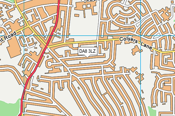 DA8 3LZ map - OS VectorMap District (Ordnance Survey)