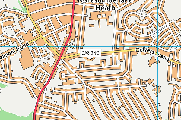 DA8 3NG map - OS VectorMap District (Ordnance Survey)