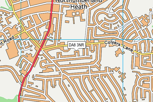 DA8 3NR map - OS VectorMap District (Ordnance Survey)