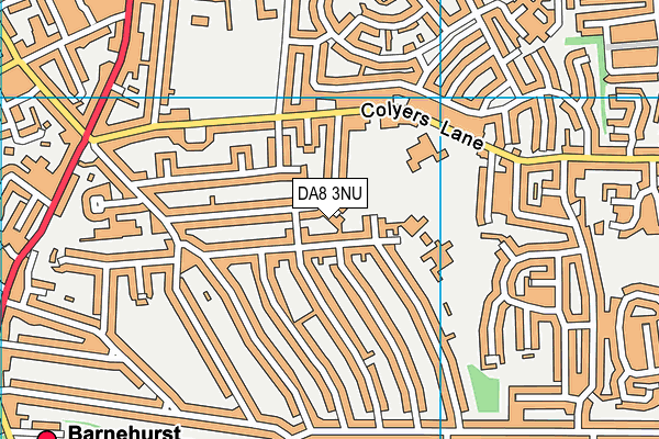 DA8 3NU map - OS VectorMap District (Ordnance Survey)