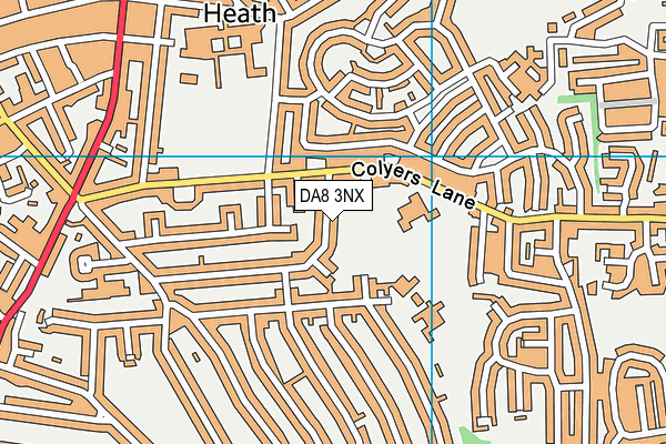 DA8 3NX map - OS VectorMap District (Ordnance Survey)