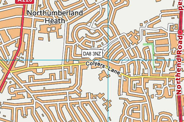 DA8 3NZ map - OS VectorMap District (Ordnance Survey)
