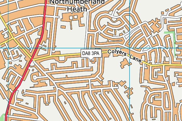 DA8 3PA map - OS VectorMap District (Ordnance Survey)