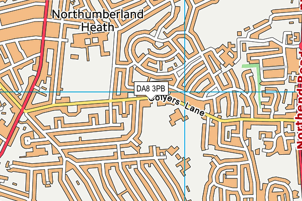 DA8 3PB map - OS VectorMap District (Ordnance Survey)