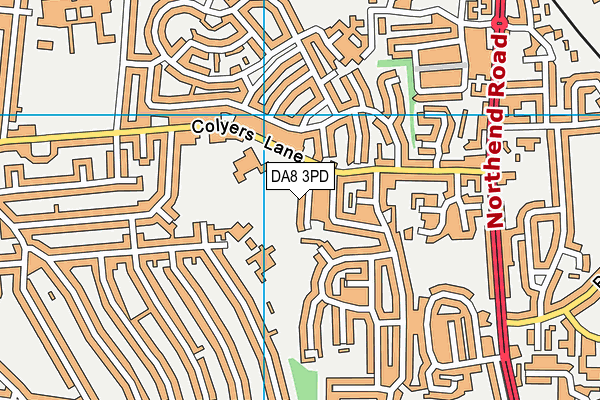 DA8 3PD map - OS VectorMap District (Ordnance Survey)