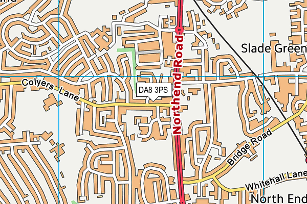 DA8 3PS map - OS VectorMap District (Ordnance Survey)