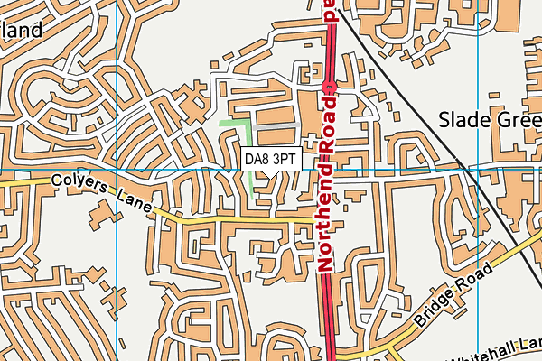 DA8 3PT map - OS VectorMap District (Ordnance Survey)