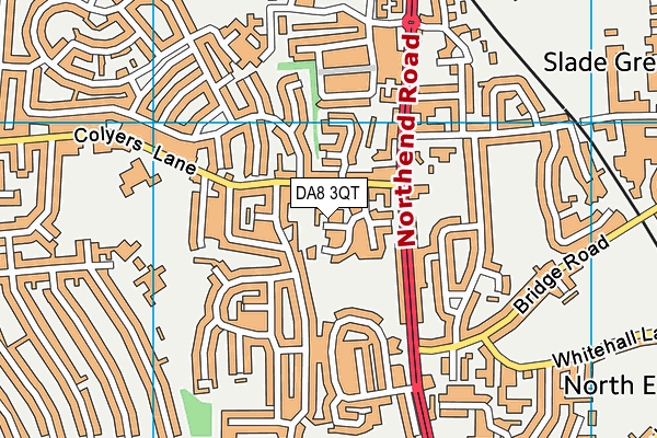 DA8 3QT map - OS VectorMap District (Ordnance Survey)