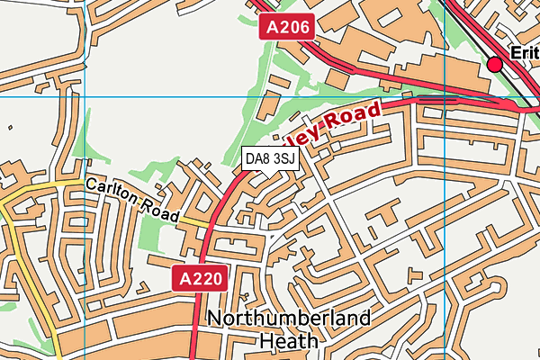 DA8 3SJ map - OS VectorMap District (Ordnance Survey)