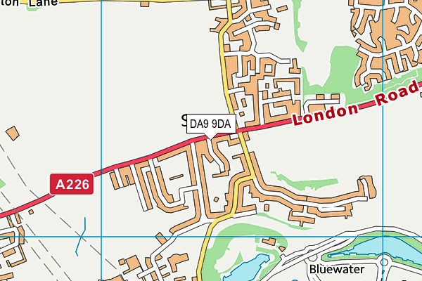 DA9 9DA map - OS VectorMap District (Ordnance Survey)