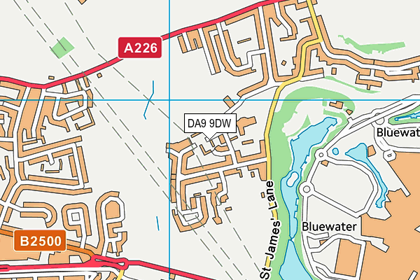 DA9 9DW map - OS VectorMap District (Ordnance Survey)