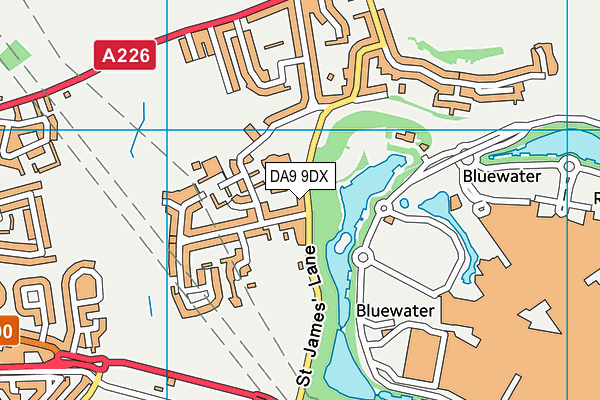 DA9 9DX map - OS VectorMap District (Ordnance Survey)