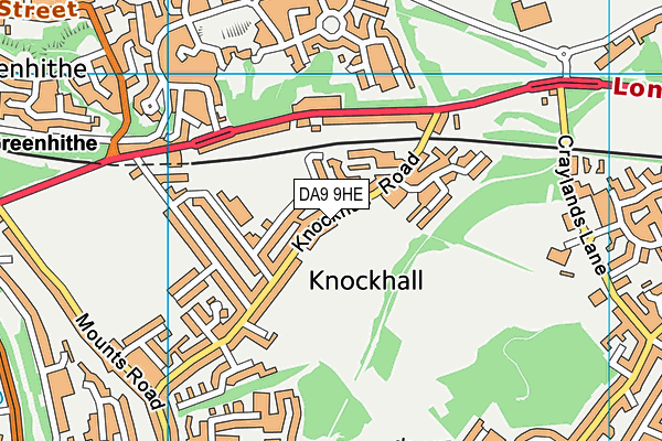 Knockhall Playing Fields map (DA9 9HE) - OS VectorMap District (Ordnance Survey)