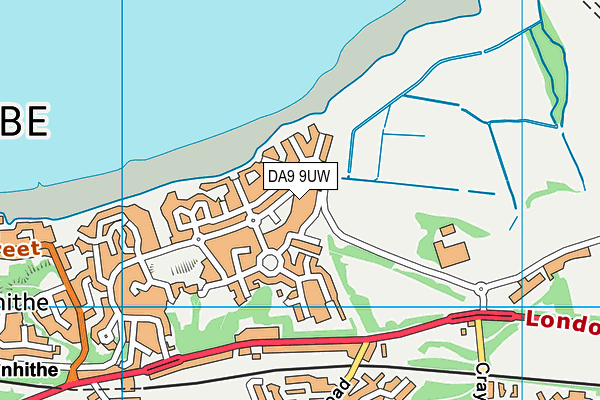 DA9 9UW map - OS VectorMap District (Ordnance Survey)