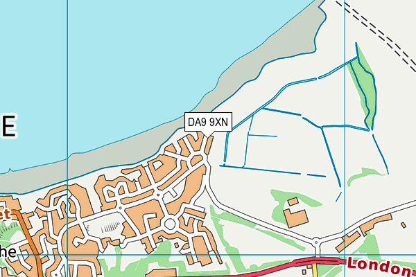 DA9 9XN map - OS VectorMap District (Ordnance Survey)