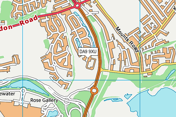 DA9 9XU map - OS VectorMap District (Ordnance Survey)