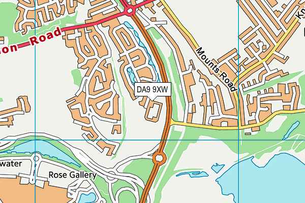 DA9 9XW map - OS VectorMap District (Ordnance Survey)