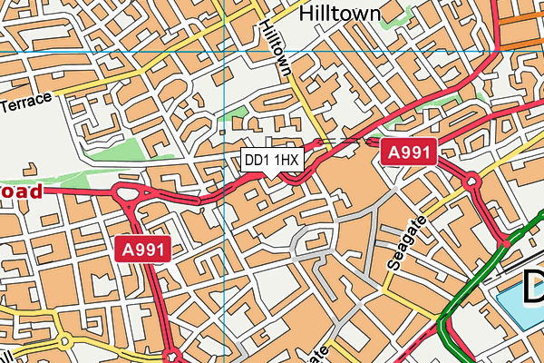 DD1 1HX map - OS VectorMap District (Ordnance Survey)