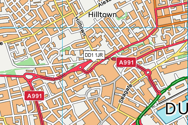 DD1 1JR map - OS VectorMap District (Ordnance Survey)