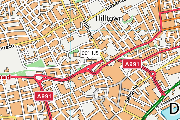 DD1 1JS map - OS VectorMap District (Ordnance Survey)