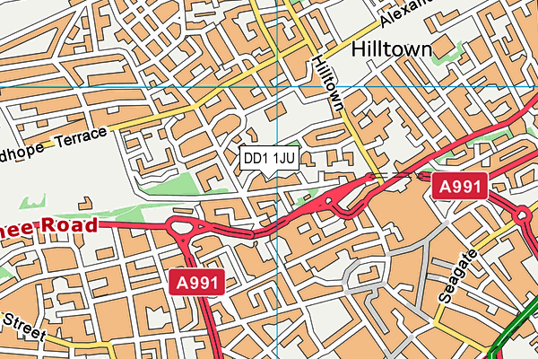 DD1 1JU map - OS VectorMap District (Ordnance Survey)