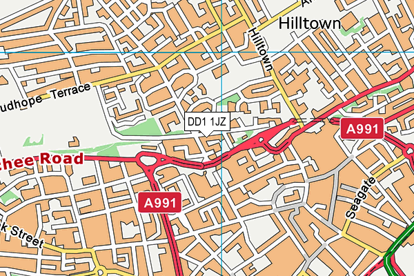 DD1 1JZ map - OS VectorMap District (Ordnance Survey)