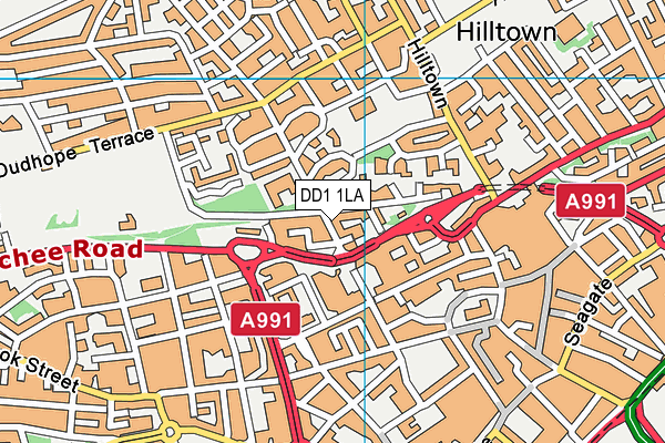 DD1 1LA map - OS VectorMap District (Ordnance Survey)