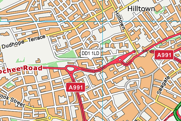DD1 1LD map - OS VectorMap District (Ordnance Survey)