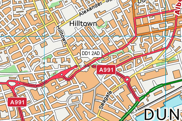 DD1 2AD map - OS VectorMap District (Ordnance Survey)