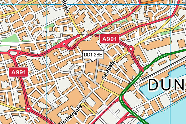 DD1 2BE map - OS VectorMap District (Ordnance Survey)