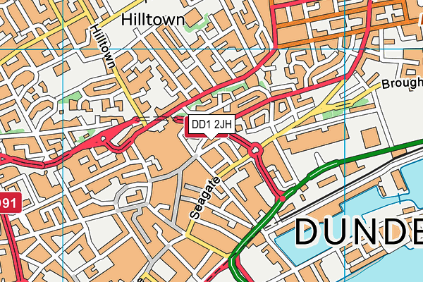 DD1 2JH map - OS VectorMap District (Ordnance Survey)