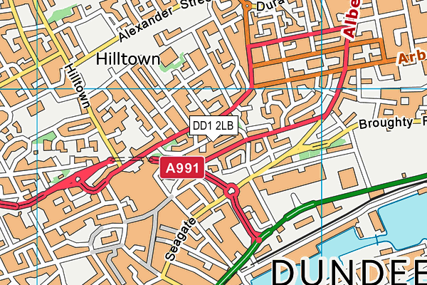 DD1 2LB map - OS VectorMap District (Ordnance Survey)