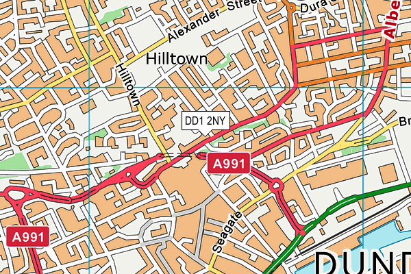 DD1 2NY map - OS VectorMap District (Ordnance Survey)