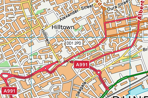 DD1 2PD map - OS VectorMap District (Ordnance Survey)