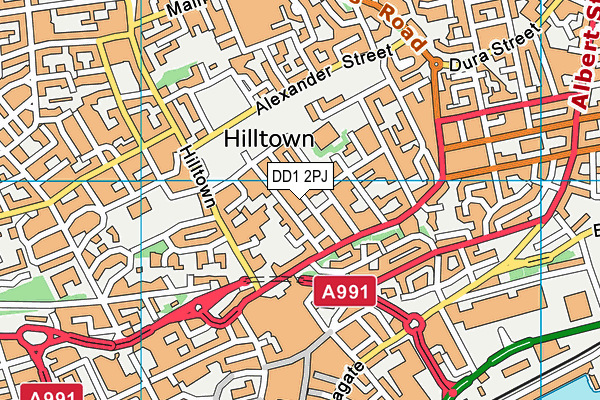 DD1 2PJ map - OS VectorMap District (Ordnance Survey)