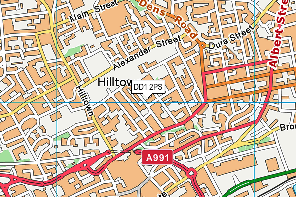 DD1 2PS map - OS VectorMap District (Ordnance Survey)