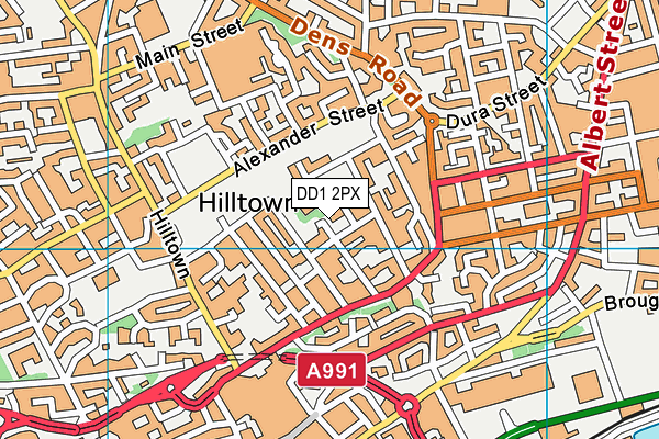 DD1 2PX map - OS VectorMap District (Ordnance Survey)