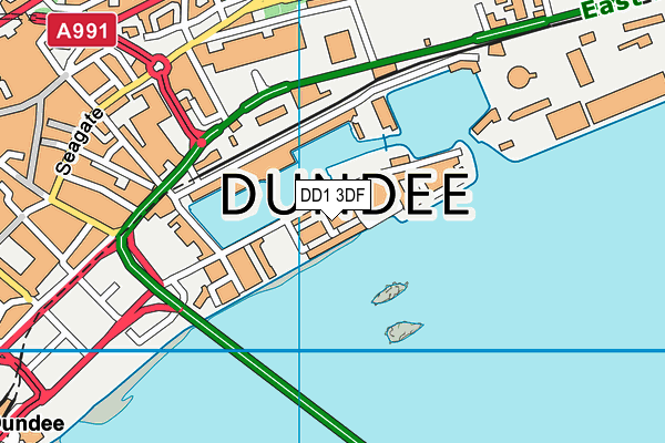 DD1 3DF map - OS VectorMap District (Ordnance Survey)