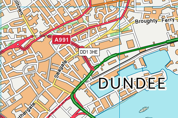 DD1 3HE map - OS VectorMap District (Ordnance Survey)