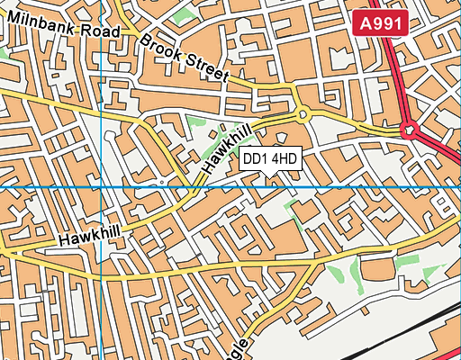 DD1 4HD map - OS VectorMap District (Ordnance Survey)