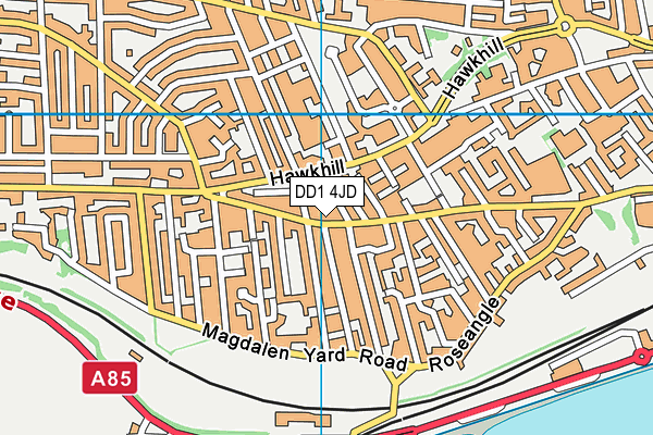 DD1 4JD map - OS VectorMap District (Ordnance Survey)