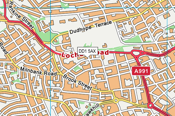 DD1 5AX map - OS VectorMap District (Ordnance Survey)