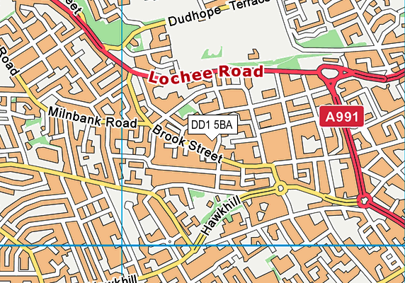 DD1 5BA map - OS VectorMap District (Ordnance Survey)