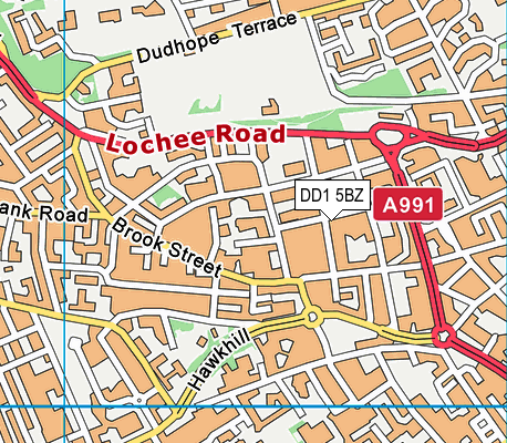 DD1 5BZ map - OS VectorMap District (Ordnance Survey)