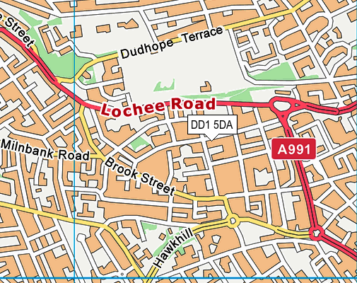 DD1 5DA map - OS VectorMap District (Ordnance Survey)