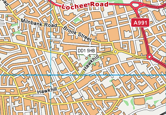 DD1 5HB map - OS VectorMap District (Ordnance Survey)