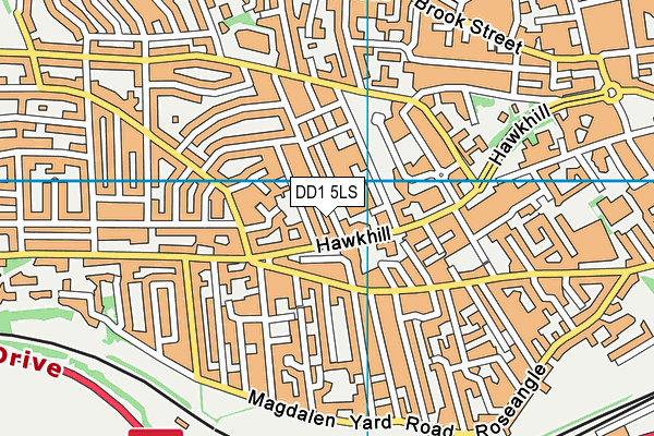 DD1 5LS map - OS VectorMap District (Ordnance Survey)