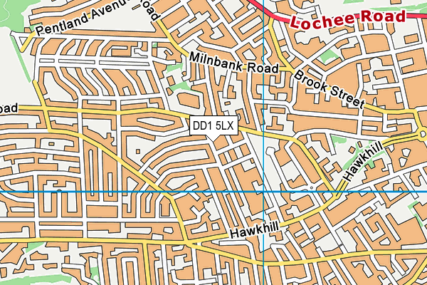 DD1 5LX map - OS VectorMap District (Ordnance Survey)