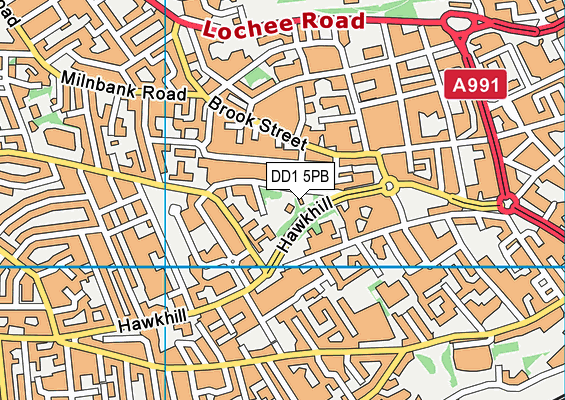 DD1 5PB map - OS VectorMap District (Ordnance Survey)